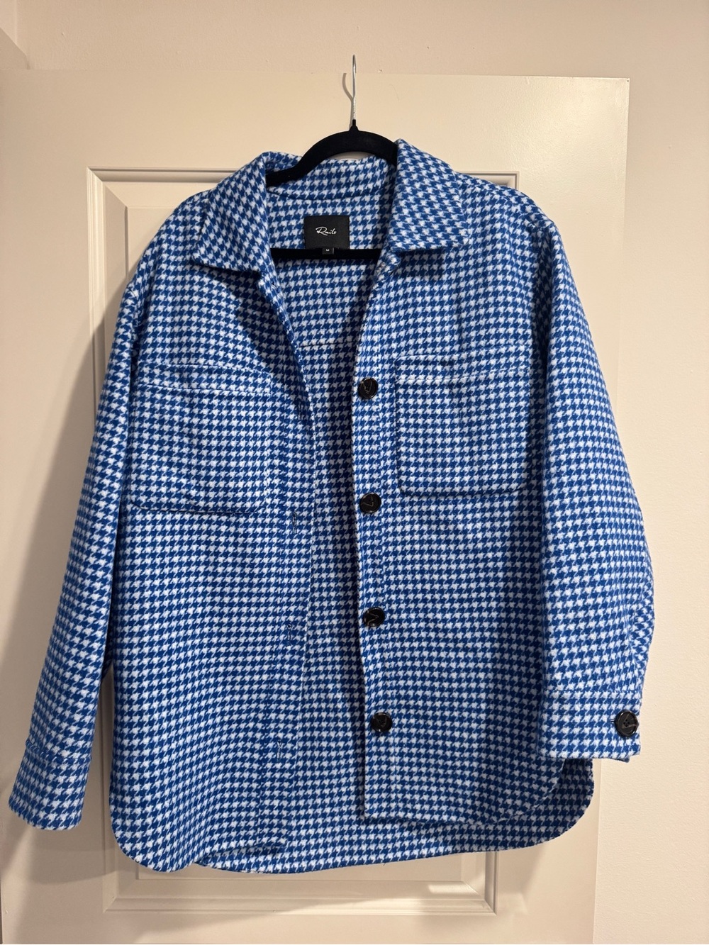 Rails Blue & White Houndstooth Overshirt Jacket size Medium